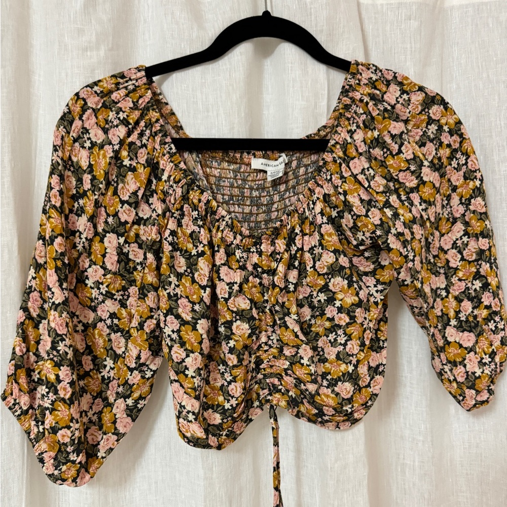 AMERICAN EAGLE FLORAL CROP TOP